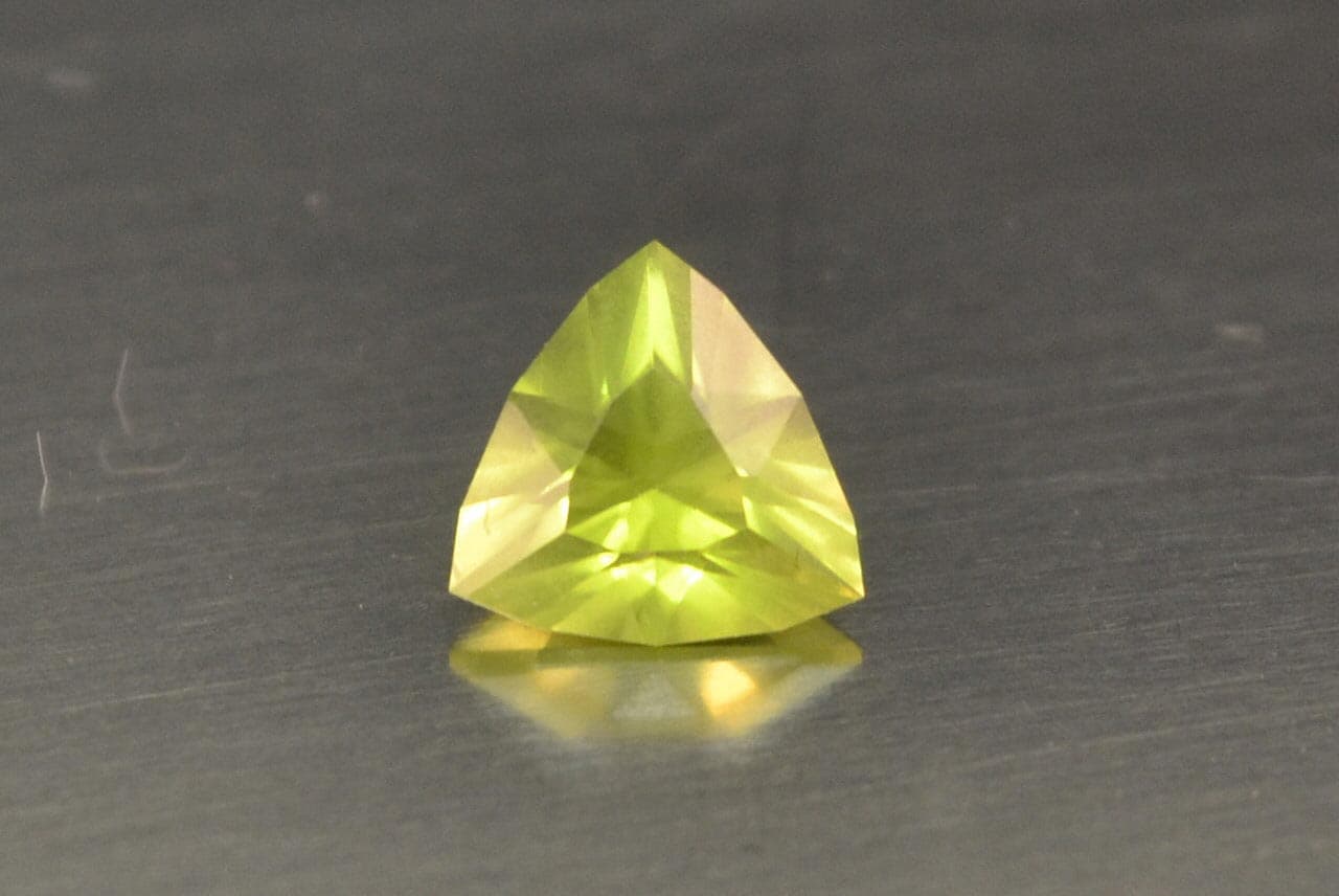 Arizona peridot cut by Kelly Lane, pictured in the IGS Peridot Buying Guide