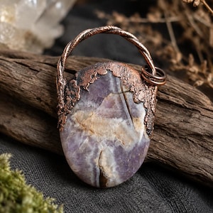 Chevron Amethyst Pendant â€“ American Made Copper Jewelry - Copper Artisan Jewelry